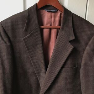 BURBERRY Men's Brown Houndstooth Plaid Sport Coat